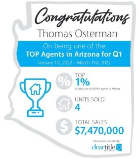 Thomas Osterman top real estate agent in AZ 2022